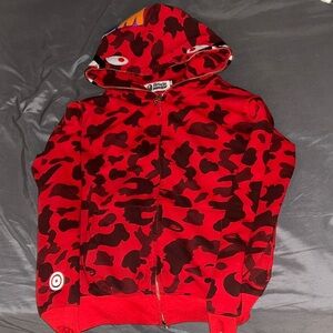Bape Bold Red Black Camouflage Sweatshirt